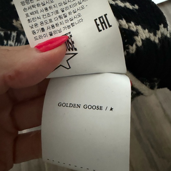 Golden Goose Black & Cream Geometric Crewneck Sweater - Picture 5 of 7